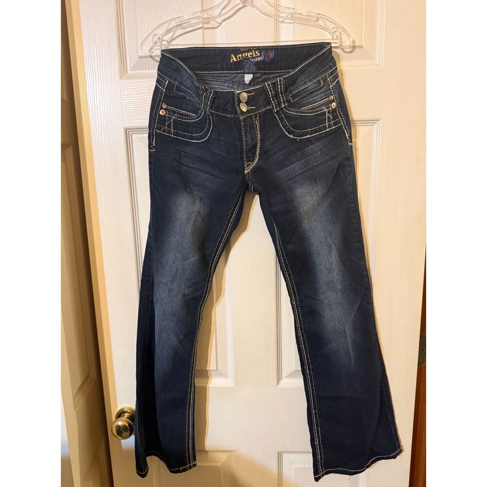 Vintage Y2K Angels Jeans Women’s Size 9 Short Bootcut Flare Dark Wash Denim
